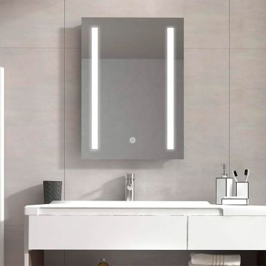 DUSEL Зеркало LED Smart DE-M1041 Ш65xВ80 сенсорное включение, подогрев, часы, температура
